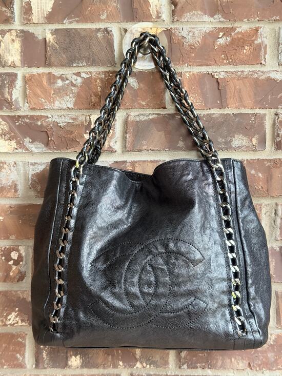 CHANEL Handbags - Chanel Modern Chain Tote Caviar North South Black 83573